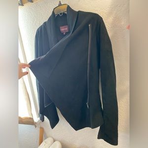Asymmetrical knit moto jacket - size large